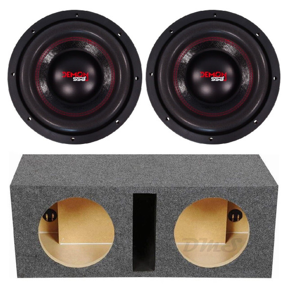 SSA Demon 10 D4 Package | Dual 10 Inch 550W RMS DVC 4 Ohm Subwoofers & QPower HD Ported Box
