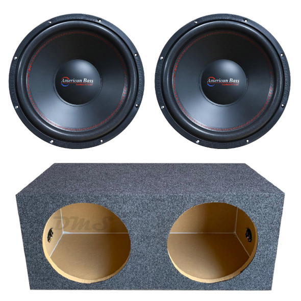 American Bass XO 12 Package | Dual 12 Inch 600W DVC 4 Ohm Subwoofers & QPower HD Sealed Box