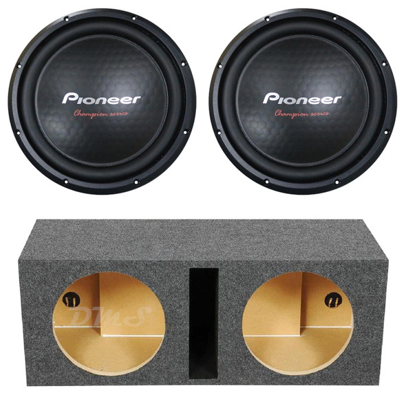 Pioneer Champion 12 Package | Dual 12" 1600W S4 Subwoofers & QPower HD Ported Box