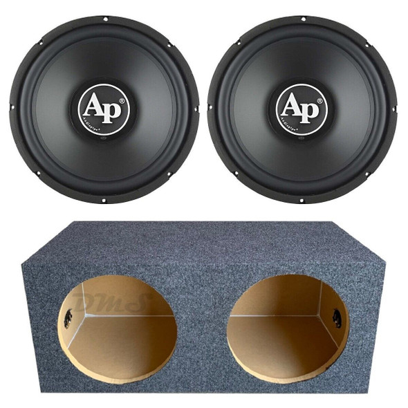 Audiopipe TS-PP2-12-D4 Package | Dual 12" 1000W D4 Subwoofers & QPower HD Sealed Box