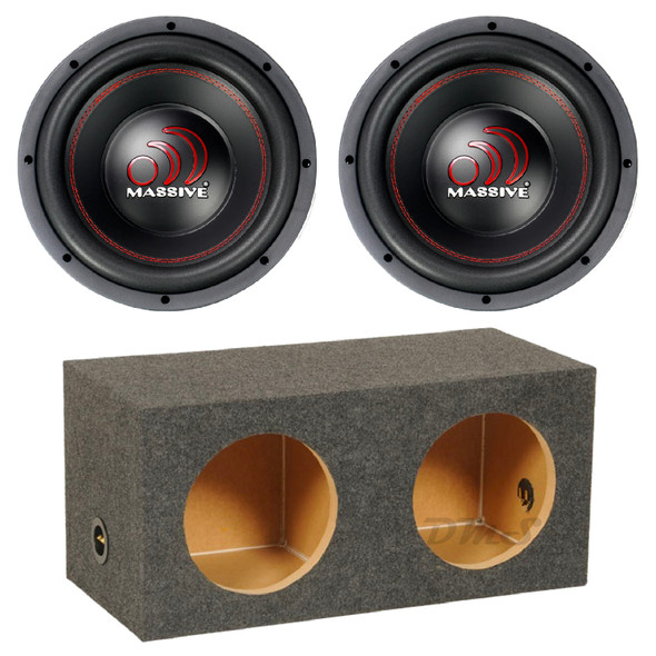 Massive Audio MMA 10 Package | Dual 10 Inch 1000W DVC 4 Ohm Subwoofers & QPower HD Sealed Box