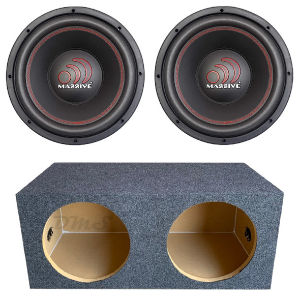 Massive Audio MMA 12 Package | Dual 12 Inch 1000W DVC 4 Ohm Subwoofers & QPower HD Sealed Box