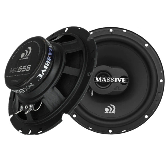 Massive Audio MX65S V2 | 6.5 Inch 100W 4 Ohm 3-Way Shallow Speakers (Pair)