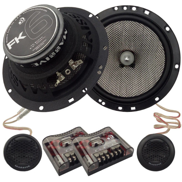Massive Audio FK6 | 6.5 Inch 320W 4 Ohm 2-Way Component Speakers Kit