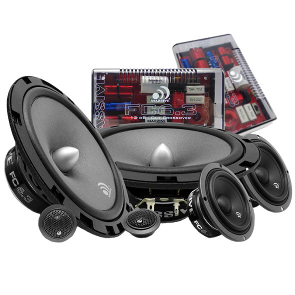 Massive Audio FC6.3 | 6.5 Inch 600W 4 Ohm 3-Way Component Speakers Kit