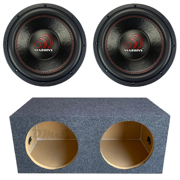 Massive Audio GTX124R Package | Dual 12" 2000W D4 Subwoofers & QPower HD Sealed Box
