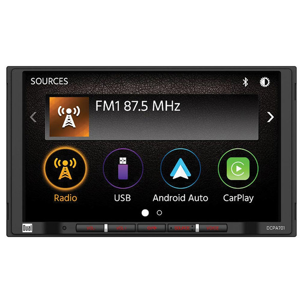 Dual DCPA701 | 7 Inch Double Din Touchscreen Multi-Media Head Unit Car Radio