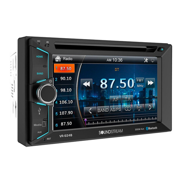 SoundStream VR-624B | 6.2 Inch Double Din Touchscreen Multi-Media Head Unit Car Radio