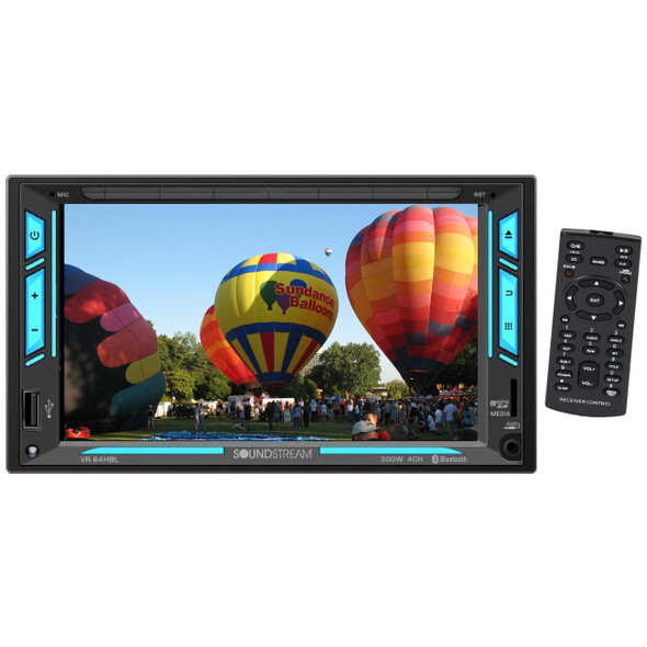 SoundStream VR-64HBL | 6.2 Inch Double Din Touchscreen Multi-Media Head Unit Car Radio