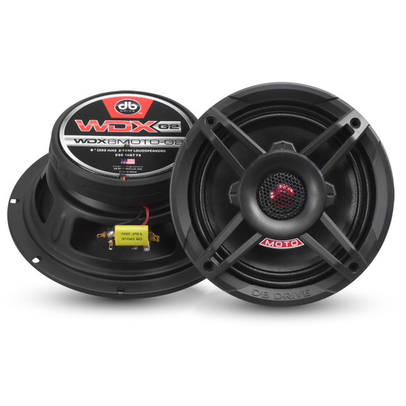 DB Drive WDX8MOTO-G2 | 8 Inch 550W 4 Ohm 2-Way Coaxial Speakers (Pair) MAIN PHOTO