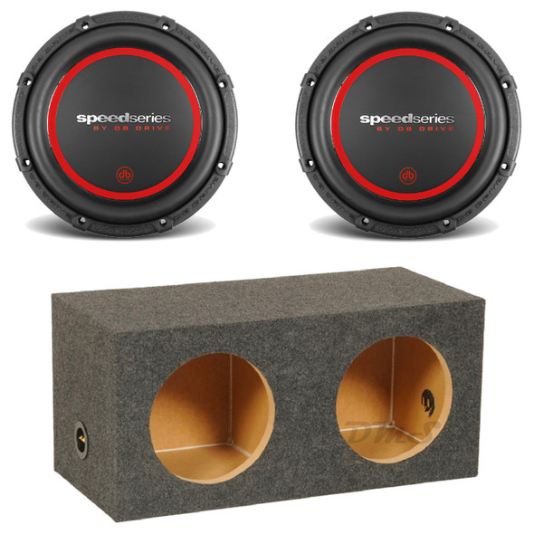 DB Drive SPW10D4 Package | Dual 10 Inch 1250W Max DVC 4 Ohm Subwoofers & QPower HD Sealed Box