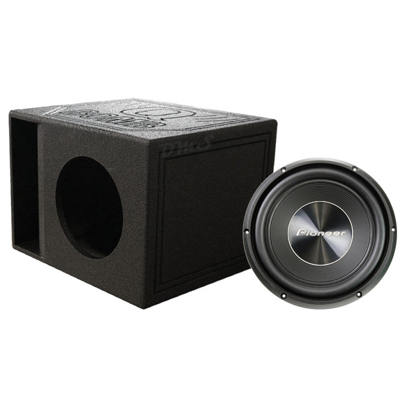 Pioneer TS-A250D4 Package | 10" 1300W D4 Subwoofer & QBomb Kerf Ported Box