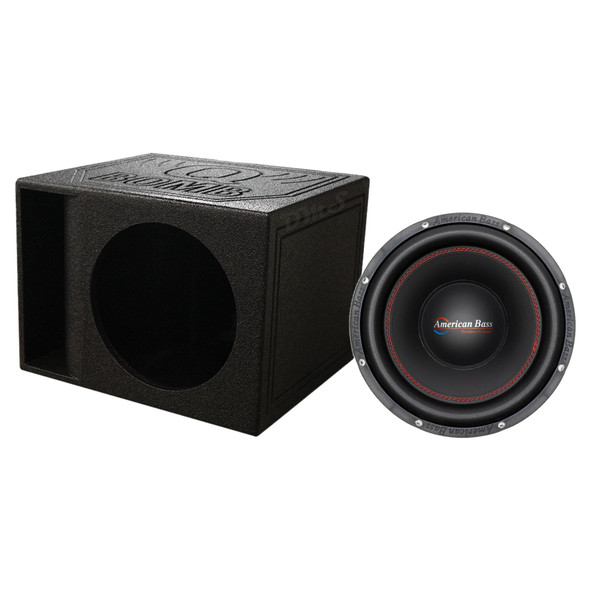 American Bass XD 12 Package | 12" 1000W D4 Subwoofer & QBomb Kerf Ported Box