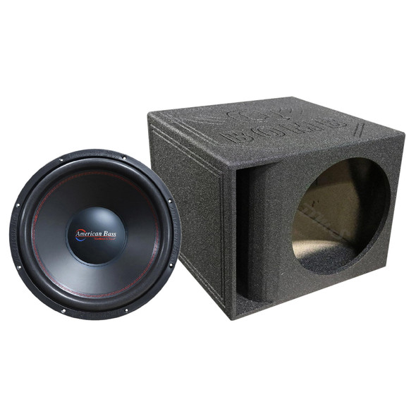 American Bass XO 15 Package | 15" 1000W D4 Subwoofer & QBomb Kerf Ported Box