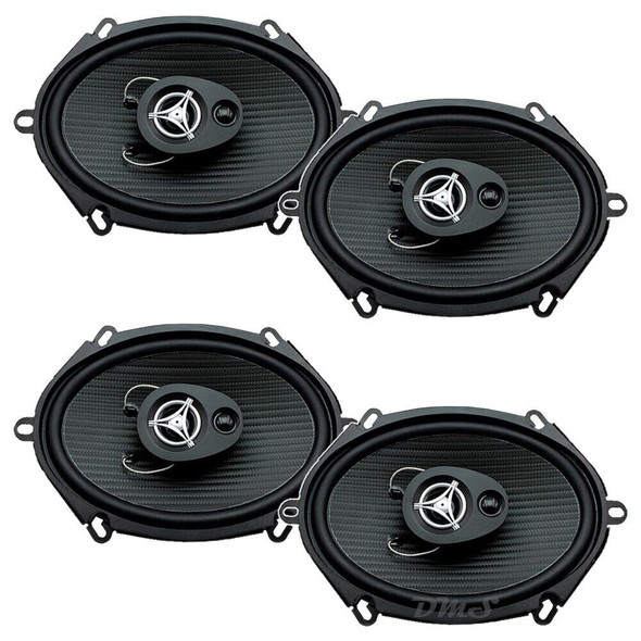 Power Acoustik EF-573 | 5x7 Inch 500W 4 Ohm 3-Way Coaxial Speakers (4 Pack)