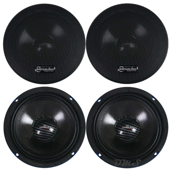 American Bass Godfather Carbon Cone 6.5 Inch 400W 4 Ohm Pro Speakers | GF65CCMR (4 Pack)