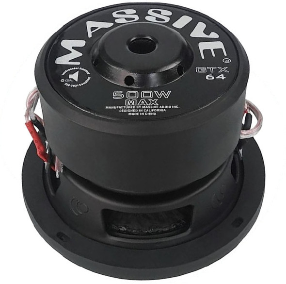 Massive Audio GTX 6 Inch 500W DVC 4 Ohm Subwoofers | GTX64 (Pair)