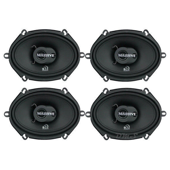 Massive Audio MX57 V2 | 5x7 Inch 220W 4 Ohm 3-Way Coaxial Speakers (4 Pack)