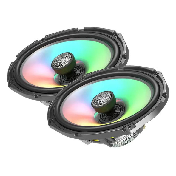 Diamond Audio HXM69F4 | 6x9 Inch 300W 4 Ohm Coaxial Marine Speakers w/LED (Pair)