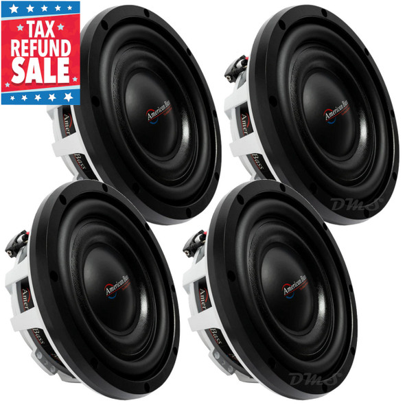 American Bass Titanium 8 Inch 600W DVC 4 Ohm Shallow Slim Subwoofers | TM844 (4 Pack) TAX SALE MAIN PHOTO