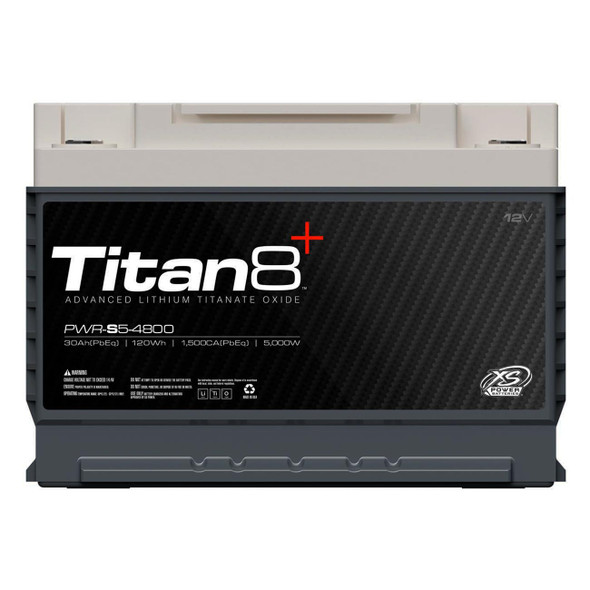 XS Power TITAN8 PWR-S5-4800 | Lithium 12-Volt 30AH Power Cell Battery | 5000W front photo of battery