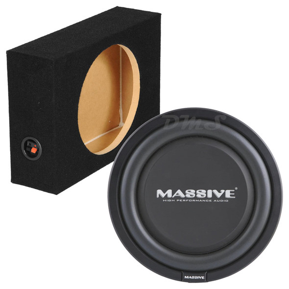 Massive Audio UFO 12 Package | 12 Inch 600W DVC 4 Ohm Slim Subwoofer & QPower Sealed Slim Box