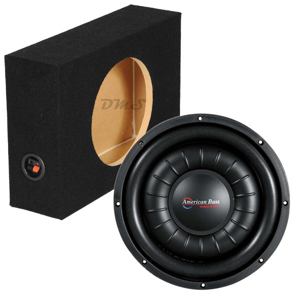 American Bass HAWK Slim 10 Package | 10" 1500W D2 Shallow Subwoofer & QPower Sealed Slim Box