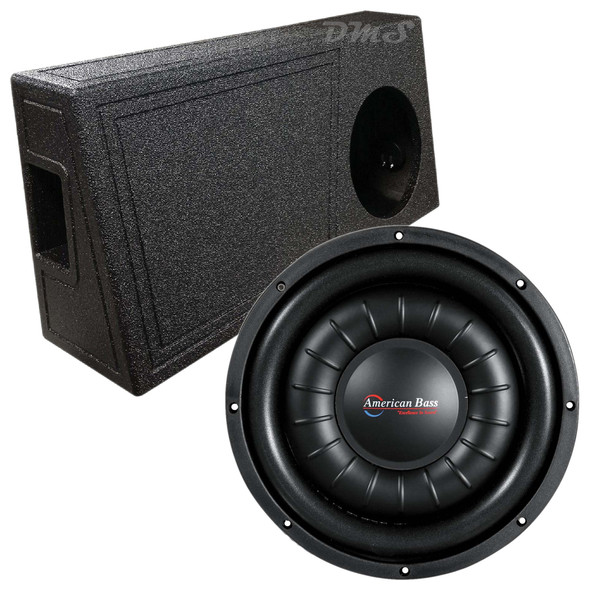 American Bass HAWK Slim 10 Package | 10" 1500W D2 Shallow Subwoofer & QBomb Ported Truck Box MAIN PHOTO