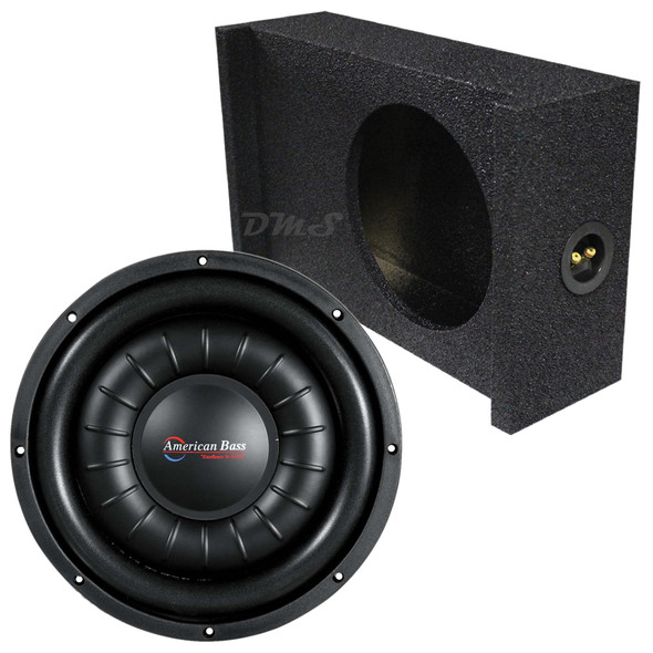 American Bass HAWK Slim 10 Package | 10" 1500W D2 Shallow Subwoofer & QBomb Sealed Downfire Box MAIN PHOTO
