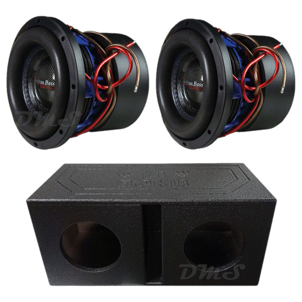 American Bass HD 8 Package | Dual 8 Inch 800W DVC 4 Ohm Subwoofers & QBomb Ported Box MAIN PHOTO