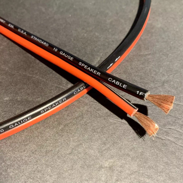 Audiopipe 10 Feet 10 Gauge Car Audio Subwoofer Speaker Wire Cable | Red Black