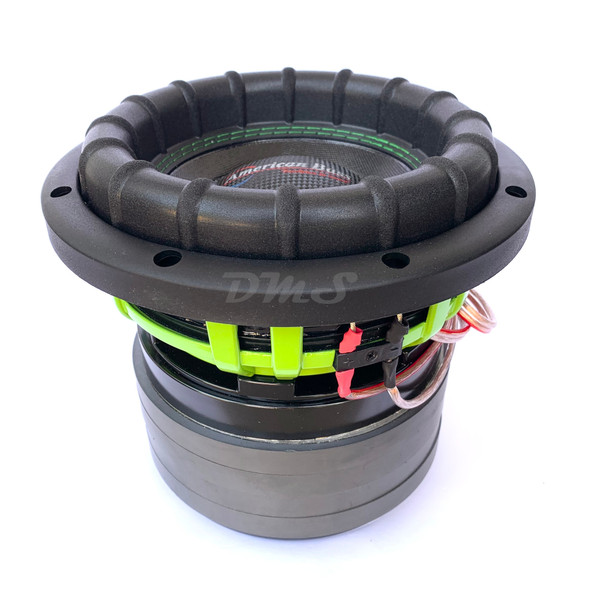 American Bass GODZILLA 8 Package | 8" 2400W D2 Subwoofer & QBomb Ported Box ANGLED PHOTO OF SUB