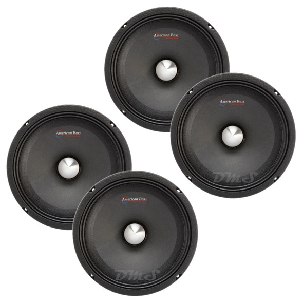 American Bass NEO 8 Inch 400W 4 Ohm Pro Audio Midrange Speakers | NEO8MR (4 Pack)