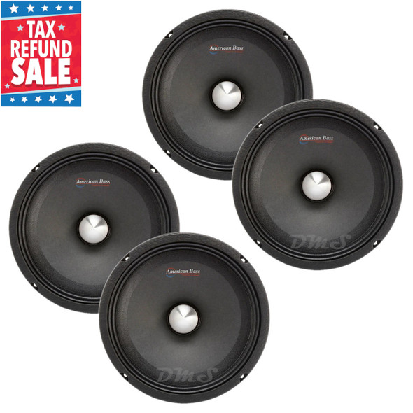 American Bass NEO 8 Inch 400W 4 Ohm Pro Audio Midrange Speakers | NEO8MR (4 Pack) TAX TIME MAIN PHOTO