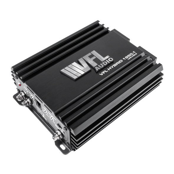 VFL Audio Hybrid 1900W Max Monoblock Subwoofer Amplifier | VFLHYBRID19501 ANGLED PHOTO