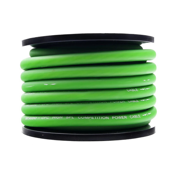 VFL Audio 1/0 Gauge OFC Copper Power Ground Cable Wire 50ft Roll | GREEN SIDE PHOTO OF ROLL