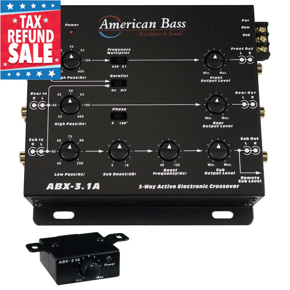 American Bass AB3X | 3-Way Active Crossover for Front, Rear, Sub w/Bass Knob Control TAX SALE MAIN PHOTO