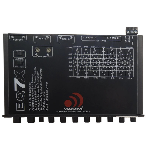 Massive Audio EQ7X | 7 Band Graphic Equalizer with 8V Output Line Driver MAIN PHOTO
