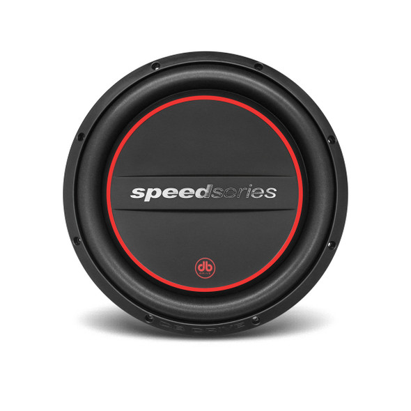 DB Drive Speed Series 12 Package | 12" 1000W D4 Shallow Subwoofer & QPower Sealed Slim Box FRONT PHOTO OF SUB CONE