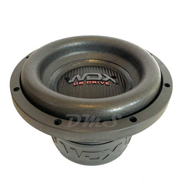 DB Drive WDX G0 8 Package | 8" 800W D4 Subwoofer & QBomb Ported Box ANGLED PHOTO OF SUB