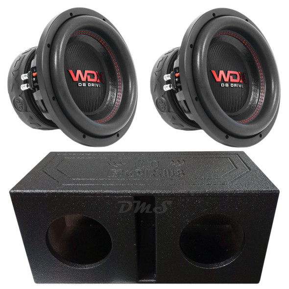 DB Drive WDX8G1.4 Package | Dual 8 Inch 1200W Max DVC 4 Ohm Subwoofers & QBomb Ported Box