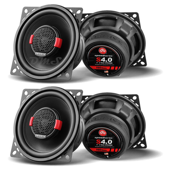 DB Drive S4.0 | 4 Inch 160W 4 Ohm 2-Way Coaxial Speakers (4 Pack) MAIN PHOTO