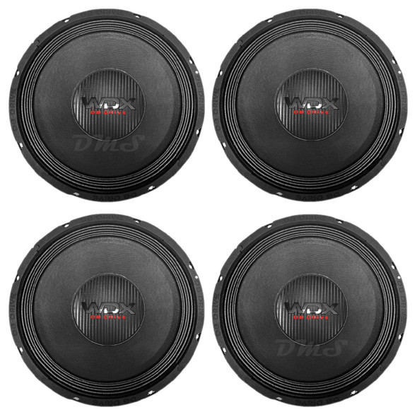 DB Drive WDX7MR10 | 10 Inch 400W 4 Ohm Pro Audio Midrange Speakers (4 Pack)