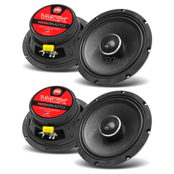 DB Drive WDX8MOTO | 8 Inch 500W 4 Ohm 2-Way Coaxial Speakers (4 Pack)
