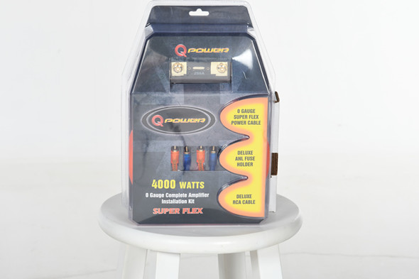 QPower 0GAMPKITSFLEX | 0 Gauge Super Flex 4000W Complete Amplifier Wiring Kit QPower 0GAMPKITSFLEX | 0 Gauge Super Flex 4000W Complete Amplifier Wiring Kit