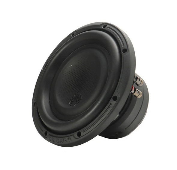 DB Drive DX Series 8 Package | 8" 600W D4 Subwoofer & QBomb Ported Box ANGLED PHOTO OF SUB