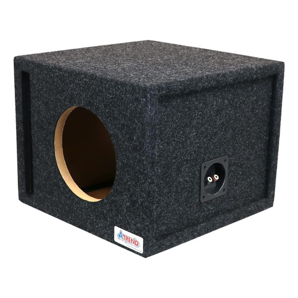 Atrend 8SQV | 8 Inch Heavy-Duty Ported Vented Subwoofer Box ANGLED PHOTO