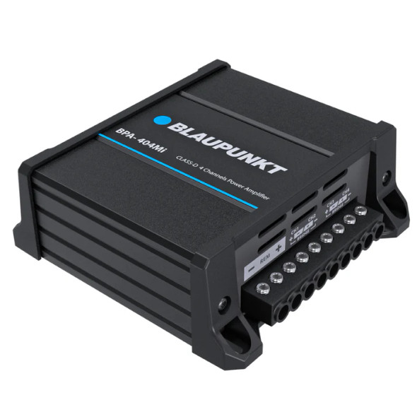 Blaupunkt BPA-404MI | 420W RMS 4 Channel Full Range Amplifier FRONT ANGLE