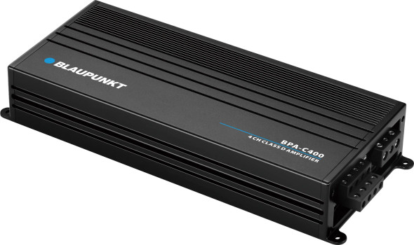 Blaupunkt BPA-C400 | Elite C-Series 544W 4 Channel Full Range Amplifier ANGLED PHOTO