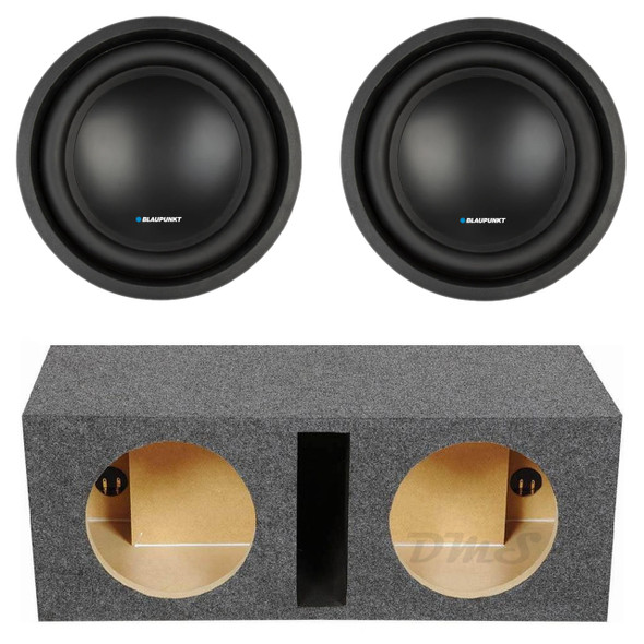 Blaupunkt BPW-HX100D Package | Dual 10 Inch 1000W D4 Ohm Subwoofers & QPower HD Ported Box